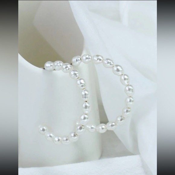 Kathrono Jewelry - Kathrono Pearl Hoop Earrings
